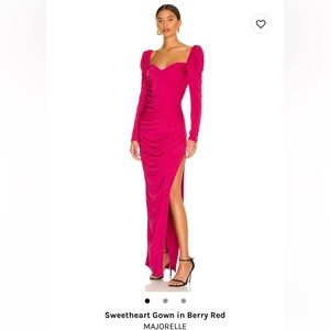 Sweetheart Gown in Berry Red MAJORELLE